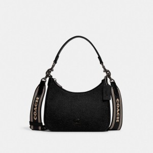 Coach Hobo Crossbody Bag With Signature Canvas Negras | COH865376