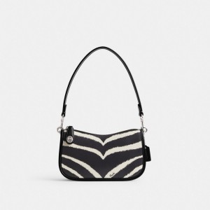 Coach Swinger Bag 20 With Zebra Print Plateadas | COH865370