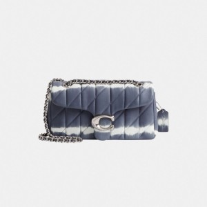 Coach Tabby Shoulder Bag 26 With Quilting And Tie Dye Plateadas Azul Marino | COH865350