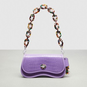 Coach Wavy Dinky Bag In Croc Embossed Coachtopia Leather Moradas | COH865416