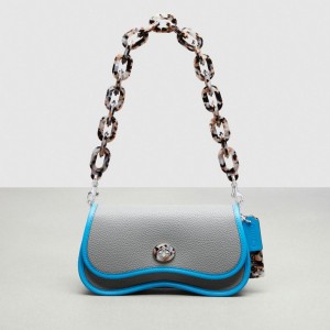 Coach Wavy Dinky Bag With Crossbody Strap Gris Azules | COH865208